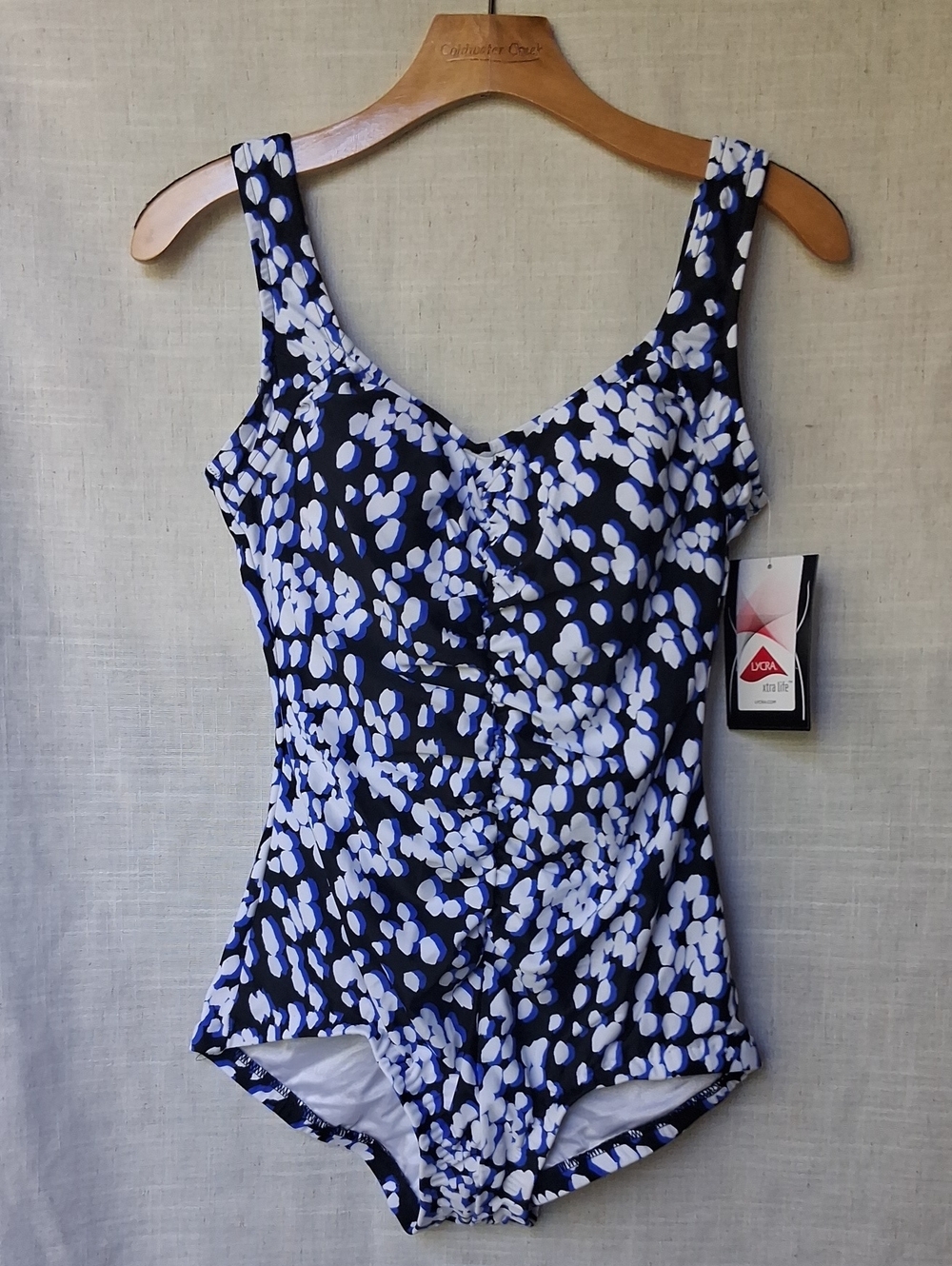 Maxine of Hollywood Electric Safari Spa Shirred Front Girl Leg Blue Black 8